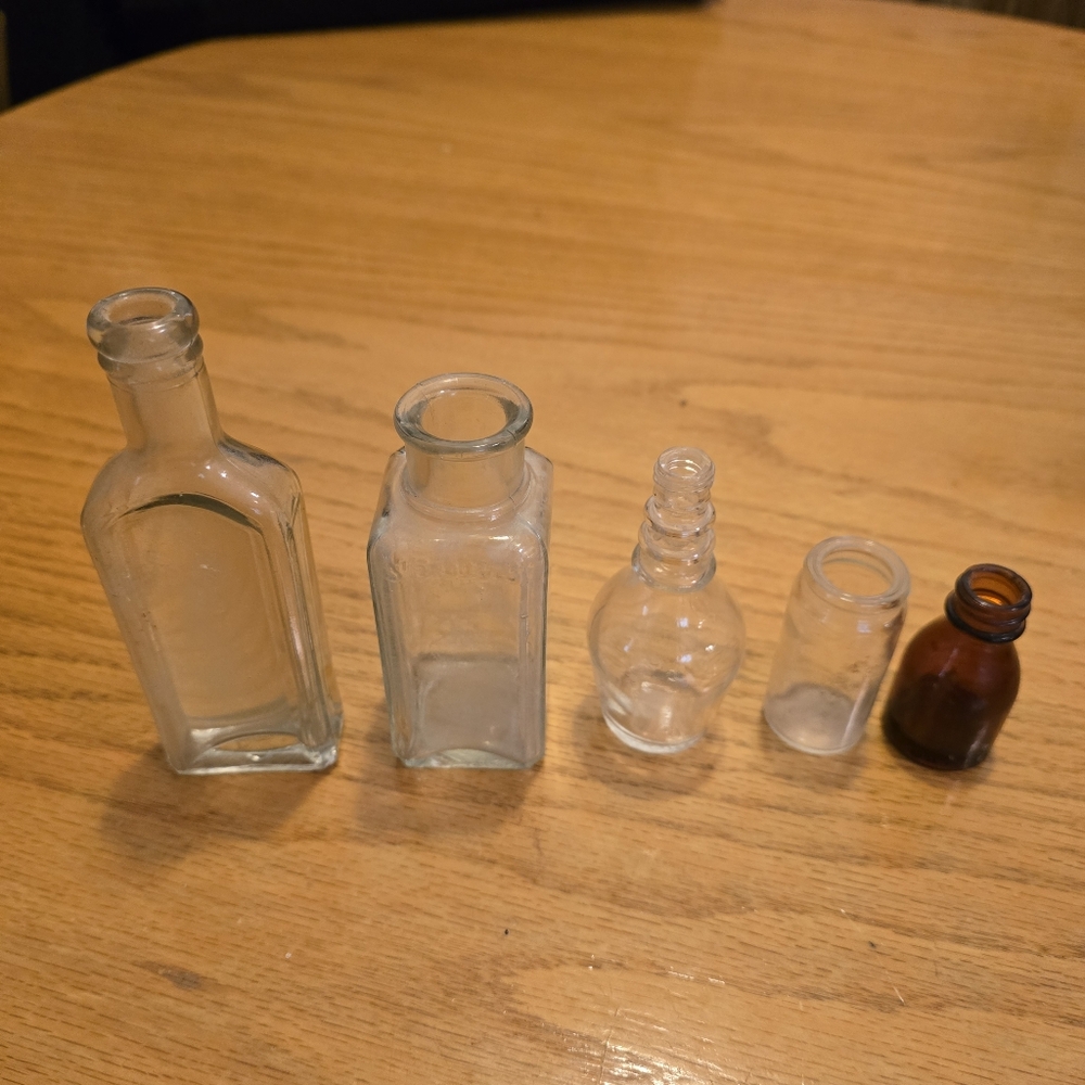 Set of Vintage Glass Bottles